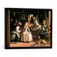 Gerahmtes Bild von Diego Velasquez Las Meninas, Kunstdruck im hochwertigen handgefertigten Bilder-Rahmen, 70x50 cm, Schwarz matt