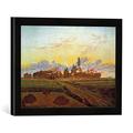 Gerahmtes Bild von Caspar David Friedrich Sonnenaufgang bei Neubrandenburg, Kunstdruck im hochwertigen handgefertigten Bilder-Rahmen, 40x30 cm, Schwarz matt