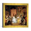 Gerahmtes Bild von William Hogarth Marriage a la Mode: IV, The Toilette, c.1743, Kunstdruck im hochwertigen handgefertigten Bilder-Rahmen, 40x30 cm, Gold raya