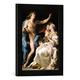 Gerahmtes Bild von Pompeo Girolamo Batoni Apollon mit den Musen der Musik und der Metrik, Kunstdruck im hochwertigen handgefertigten Bilder-Rahmen, 30x40 cm, Schwarz matt