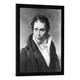 Gerahmtes Bild von Ludwig Sigismund Ruhl Arthur Schopenhauer/Gemälde v.Ruhl, Kunstdruck im hochwertigen handgefertigten Bilder-Rahmen, 50x70 cm, Schwarz matt