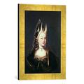 Gerahmtes Bild von French School A horned witch, Kunstdruck im hochwertigen handgefertigten Bilder-Rahmen, 30x40 cm, Gold raya