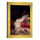 Gerahmtes Bild von Georges Clairin Sarah Bernhardt/Gemälde von G. Clairin, Kunstdruck im hochwertigen handgefertigten Bilder-Rahmen, 30x40 cm, Gold raya