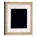 Gerahmtes Bild von Kasimir Sewerinowitsch Malewitsch Schwarzes Quadrat, Kunstdruck im hochwertigen handgefertigten Bilder-Rahmen, 30x30 cm, Silber raya