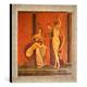 Gerahmtes Bild von 1. Jahrhundert v.Chr Pompeji, Villa dei Misteri, Ausschnitt, Kunstdruck im hochwertigen handgefertigten Bilder-Rahmen, 30x30 cm, Silber raya