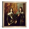 Gerahmtes Bild von Sir Anthony van Dyck "Prince Charles Louis (1617-80) Elector Palatine and his Brother, Prince Rupert (1619-82) of the Palatinate, 1637", Kunstdruck im hochwertigen handgefertigten Bilder-Rahmen, 50x50 cm, Silber raya