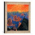 Gerahmtes Bild von Wenzel Hablik Sonnenuntergang. Mont Blanc, Kunstdruck im hochwertigen handgefertigten Bilder-Rahmen, 30x30 cm, Silber raya