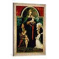 Gerahmtes Bild von Hans Holbein der Jüngere Madonna of the Burgermeister Meyer, Kunstdruck im hochwertigen handgefertigten Bilder-Rahmen, 50x70 cm, Silber raya