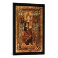 Gerahmtes Bild von karolingisch Buchmalerei Majestas Domini/Godescalc-Evangelistar, Kunstdruck im hochwertigen handgefertigten Bilder-Rahmen, 50x70 cm, Schwarz matt