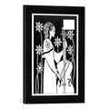 Gerahmtes Bild von Aubrey Beardsley Lady with Cello, from 'Le Morte d'Arthur'`, Kunstdruck im hochwertigen handgefertigten Bilder-Rahmen, 30x40 cm, Schwarz matt