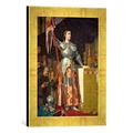 Gerahmtes Bild von Jean-Auguste-Dominique Ingres Jeanne d'Arc bei der Krönung Karls VII, Kunstdruck im hochwertigen handgefertigten Bilder-Rahmen, 30x40 cm, Gold raya