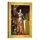 Gerahmtes Bild von Jean-Auguste-Dominique Ingres Jeanne d'Arc bei der Krönung Karls VII, Kunstdruck im hochwertigen handgefertigten Bilder-Rahmen, 30x40 cm, Gold raya