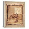 Gerahmtes Bild von 1. Jahrhundert Erotische Szene/röm.Wandmal, Kunstdruck im hochwertigen handgefertigten Bilder-Rahmen, 30x30 cm, Silber raya