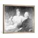 Gerahmtes Bild von Christoph Willibald Ritter von Gluck "Chr. W. Gluck mit Gattin", Kunstdruck im hochwertigen handgefertigten Bilder-Rahmen, 100x70 cm, Silber raya