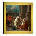 Gerahmtes Bild von Jacques-Louis David Belisar, Kunstdruck im hochwertigen handgefertigten Bilder-Rahmen, 30x30 cm, Gold raya