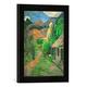 Gerahmtes Bild von Paul Gauguin "Straße ins Gebirge", Kunstdruck im hochwertigen handgefertigten Bilder-Rahmen, 30x40 cm, Schwarz matt