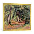 Gerahmtes Bild von Paul Cézanne Sous-bois 1890-94, Kunstdruck im hochwertigen handgefertigten Bilder-Rahmen, 80x60 cm, Gold raya