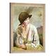 Gerahmtes Bild von Sir William Orpen "Portrait of Miss Sinclair", Kunstdruck im hochwertigen handgefertigten Bilder-Rahmen, 40x60 cm, Silber raya