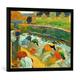 Gerahmtes Bild von Paul Gauguin Wäscherinnen am Roubinedu-Roi-Kanal, Kunstdruck im hochwertigen handgefertigten Bilder-Rahmen, 70x50 cm, Schwarz matt