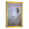 Gerahmtes Bild von Valentin Alexandrowitsch Serow "Die Tänzerin Anna Pawlowa in dem Ballett 'Les Sylphides'", Kunstdruck im hochwertigen handgefertigten Bilder-Rahmen, 50x70 cm, Gold raya