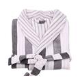 LASA Bademantel Classic Stripes, Typ Smoking Medium grau