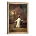 Gerahmtes Bild von Francisco Jose de Goya y Lucientes Christus am Ölberg, Kunstdruck im hochwertigen handgefertigten Bilder-Rahmen, 50x70 cm, Silber raya