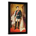 Gerahmtes Bild von Ferdinand II Piloty "Portrait of Ludwig II (1845-86)of Bavaria in uniform, 1865", Kunstdruck im hochwertigen handgefertigten Bilder-Rahmen, 40x60 cm, Schwarz matt