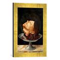 Gerahmtes Bild von Gian Francesco de MaineriDas Haupt Johannes des Täufers, Kunstdruck im hochwertigen handgefertigten Bilder-Rahmen, 30x40 cm, Gold raya