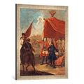 Gerahmtes Bild von Pietro Longhi Prinz Eugen von Savoyen im Felde, Kunstdruck im hochwertigen handgefertigten Bilder-Rahmen, 50x70 cm, Silber raya