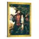 Gerahmtes Bild von William Powell Frith "Henry VIII and Anne Boleyn Deer Shooting in Windsor Forest", Kunstdruck im hochwertigen handgefertigten Bilder-Rahmen, 50x70 cm, Gold raya