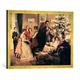 Gerahmtes Bild von Franz Bohumil Doubek O du fröhliche, o du selige, gnadenbringende Weihnachtszeit!, Kunstdruck im hochwertigen handgefertigten Bilder-Rahmen, 70x50 cm, Gold raya