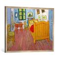 Gerahmtes Bild von Vincent van Gogh "Das Schlafzimmer", Kunstdruck im hochwertigen handgefertigten Bilder-Rahmen, 100x70 cm, Silber raya