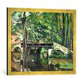 Gerahmtes Bild von Paul Cézanne The Bridge at Maincy, or The Bridge at Mennecy, or The Little Bridge, c.1879, Kunstdruck im hochwertigen handgefertigten Bilder-Rahmen, 70x50 cm, Gold raya