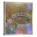 Gerahmtes Bild von Claude Monet "Pont dans le jardin de Monet", Kunstdruck im hochwertigen handgefertigten Bilder-Rahmen, 70x70 cm, Silber raya