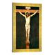 Gerahmtes Bild von Diego Rodríguez Velázquez Christus am Kreuz, Kunstdruck im hochwertigen handgefertigten Bilder-Rahmen, 40x60 cm, Gold raya