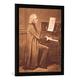 Gerahmtes Bild von Unbekannt Franz Liszt (1811-86) at the Piano, Kunstdruck im hochwertigen handgefertigten Bilder-Rahmen, 50x70 cm, Schwarz matt