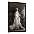 Gerahmtes Bild von Joseph Karl Stieler Königin Therese von Bayern im Krönungsornat, Kunstdruck im hochwertigen handgefertigten Bilder-Rahmen, 70x100 cm, Schwarz matt