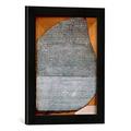 Gerahmtes Bild von Ptolemaic Period Egyptian The Rosetta Stone, from Fort St. Julien, El-Rashid 196 BC, Kunstdruck im hochwertigen handgefertigten Bilder-Rahmen, 30x40 cm, Schwarz matt