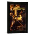 Gerahmtes Bild von CorreggioDie Heilige Nacht, Kunstdruck im hochwertigen handgefertigten Bilder-Rahmen, 30x40 cm, Schwarz matt