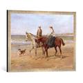 Gerahmtes Bild von Heywood Hardy Riders on The Shore, Kunstdruck im hochwertigen handgefertigten Bilder-Rahmen, 70x50 cm, Silber Raya