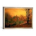 Gerahmtes Bild von John Atkinson Grimshaw The Haunted House, Kunstdruck im hochwertigen handgefertigten Bilder-Rahmen, 60x40 cm, Silber raya