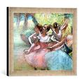 Gerahmtes Bild von Edgar Degas Four ballerinas on the stage, Kunstdruck im hochwertigen handgefertigten Bilder-Rahmen, 40x30 cm, Silber raya