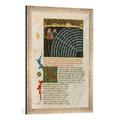 Gerahmtes Bild von Dante Alighieri Dante, Inferno 17/lombard.Buchmalerei, Kunstdruck im hochwertigen handgefertigten Bilder-Rahmen, 50x70 cm, Silber raya