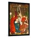 Gerahmtes Bild von Martin Schongauer "Kreuzabnahme. Dominikaner-Altar, Innen- Tafel", Kunstdruck im hochwertigen handgefertigten Bilder-Rahmen, 70x100 cm, Schwarz matt