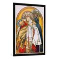 Gerahmtes Bild von Alfons Mucha "Plakat zum zehnten Jahrestag des Bestehens der Tschechoslowakischen Republik", Kunstdruck im hochwertigen handgefertigten Bilder-Rahmen, 70x100 cm, Schwarz matt