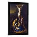 Gerahmtes Bild von Adriaen van der Werff Christus am Kreuz, Kunstdruck im hochwertigen handgefertigten Bilder-Rahmen, 50x70 cm, Schwarz matt