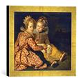 Gerahmtes Bild von Cornelis de Vos Magdalena und Jan-Baptist de Vos, die Kinder des Malers, Kunstdruck im hochwertigen handgefertigten Bilder-Rahmen, 30x30 cm, Gold Raya