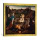 Gerahmtes Bild von Hubert EyckDie drei Marien am Grabe Christi, Kunstdruck im hochwertigen handgefertigten Bilder-Rahmen, 70x50 cm, Gold raya
