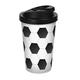 infinite by GEDA LABELS (INFKH) Fußball Ballmotiv Coffee to go Becher, Thermosbecher, Mehrwegbecher, PP, Schwarz/weiß, 400 ml