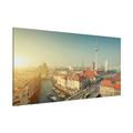 Apalis 108729 Magnettafel Berlin am Morgen Memoboard Design Quer Metall Magnet Pinnwand Motiv Wand Stahl Küche Büro, 37 x 78 cm